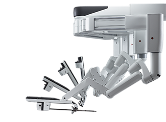 A robotic surgical system with multiple articulated arms.