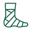 Foot wrapped in tape icon