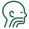 Head with lines running up throat to indicate pain - icon 