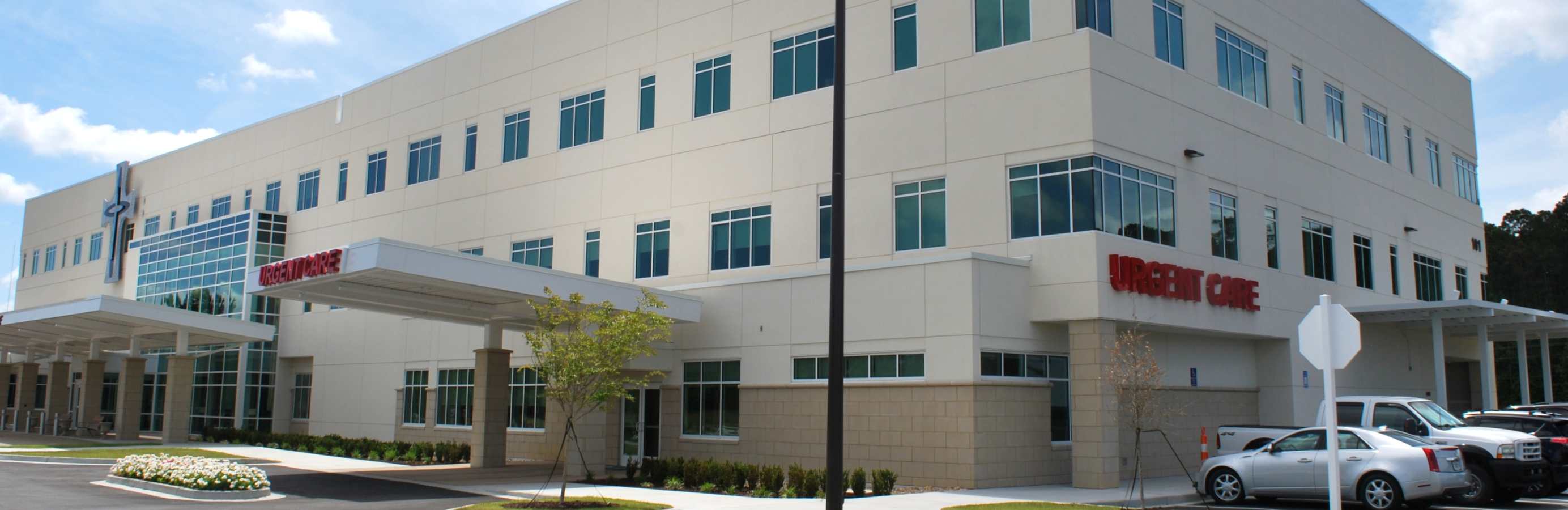 SJ/C Pooler Campus building with Urgent Care signage